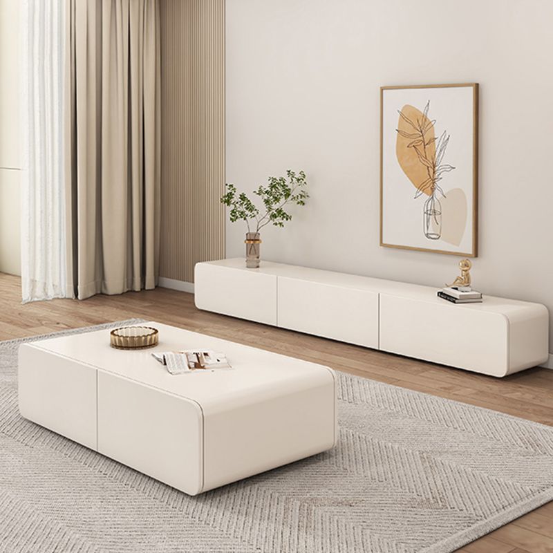 Wooden TV Media Console White TV Stand Console with 3 Drawers Clearhalo 'furn' 'furn_tv_stands_entertainment_centers' 'Furniture' 'Living Room Furniture' 'TV Stands & Entertainment Centers' 'TV Stands & Media Storage Furniture' 'tv_stands_entertainment_centers' 1200x1200_5b5b0058-c919-45e4-9b47-93d2f6ebbae6