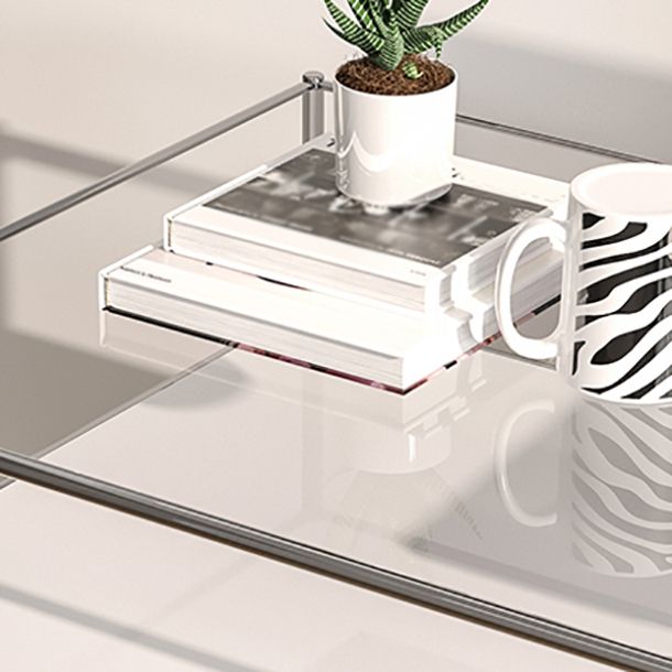 Modern Tempered Glass Desk Living Room Study Writing Desk, 47.2''L x 23.6''W Clearhalo 'furn' 'furn_office_desk' 'Furniture' 'Office Desks' 'Office Furniture' 'office_desk' 1200x1200_5b5b1864-d53f-44ce-9c42-c234f2e8918e