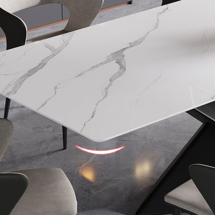 Set da pranzo rettangolare in pietra sinterizzata in stile moderno Set da pranzo da 1/4/5/7 pezzi