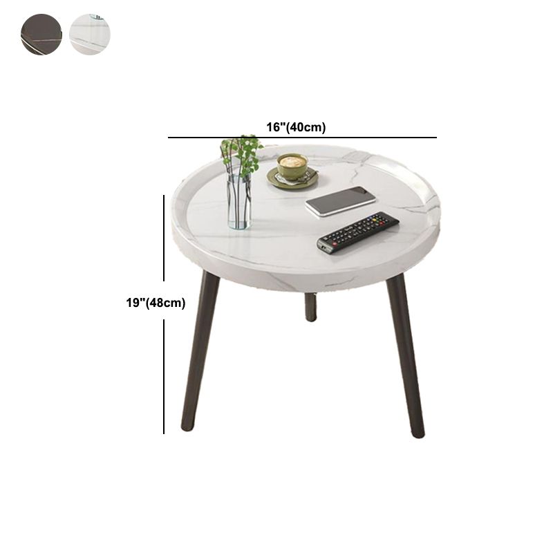 Minimalistische ronde houten zijde end tafel 3 benen Sofa hoektafel