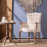 Wood French Country Dining Arm Chair with Color Cushion Parsons Chair for Home Clearhalo ' kitchen&dining_furn' 'Dining Chairs' 'Dining Tables & Seating' 'dining_chair' 'furn' 'furn_dining_chair' 'Furniture' 'furniture_dining_chair' 'Kitchen & Dining Furniture' 'kitchen' 1200x1200_5b5d7356-9147-49b5-b70c-cb53588fd576
