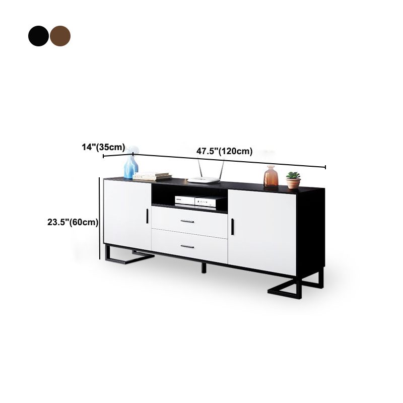 2 Drawers Contemporary TV Stand Solid Wood TV Cabinet with Shelves Clearhalo 'furn' 'furn_tv_stands_entertainment_centers' 'Furniture' 'Living Room Furniture' 'TV Stands & Entertainment Centers' 'TV Stands & Media Storage Furniture' 'tv_stands_entertainment_centers' 1200x1200_5b5ec401-7768-467f-9861-f0bfaffeebe5