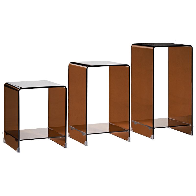 Mesa de esquina de vidrio moderna mesa de extremo redonda para sala de estar para sala de estar