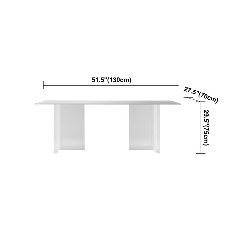 Modern White Dining Table Rectangle Sintered Stone Dining Table with Acrylic Legs Clearhalo ' dining_table' 'Dining Tables & Seating' 'Dining Tables' 'furn' 'furn_dining_table' 'Furniture' 'furniture_dining_table' 'Kitchen & Dining Furniture' 'kitchen&dining_furn' 'kitchen' 'kitchen_dining_table' 1200x1200_5b5f293a-e060-4937-b219-c1826b4a5dca