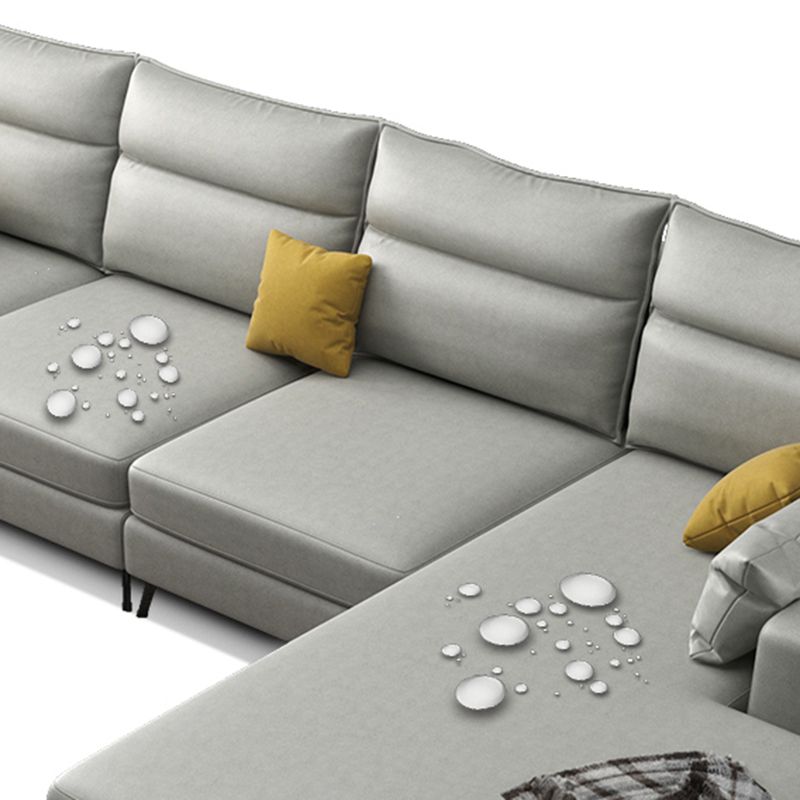 Scandinavian Faux Leather Sectional for Four People 60.63" Wide