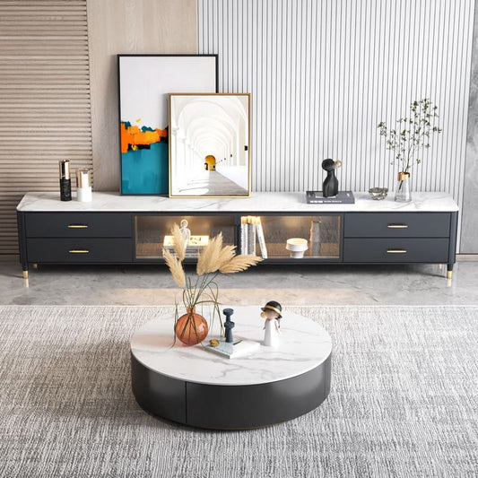 17,75 "W TV Stand Glam Style Glam Storage TV Console con 4 cassetti