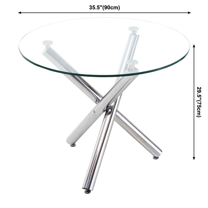 Round Shape Transparent Dining Table Glass Table Minimalist with 3 Legs Clearhalo ' dining_table' 'Dining Tables & Seating' 'Dining Tables' 'furn' 'furn_dining_table' 'Furniture' 'furniture_dining_table' 'Kitchen & Dining Furniture' 'kitchen&dining_furn' 'kitchen' 'kitchen_dining_table' 1200x1200_5b6131b3-20dc-4fd5-9924-9abbf02b9e15