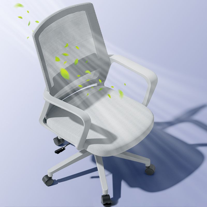 Chaise de bureau à bras fixe contemporaine chaise de tâche grise pour le bureau