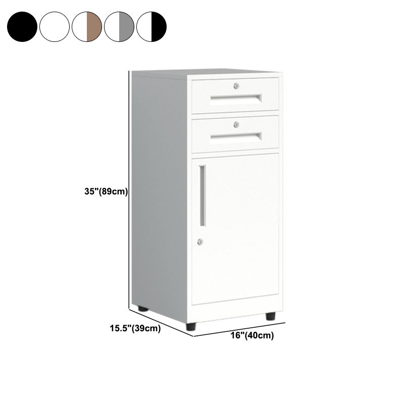 Gabinete tradicional cajones de bloqueo de metal y castores verticales de archivos verticales