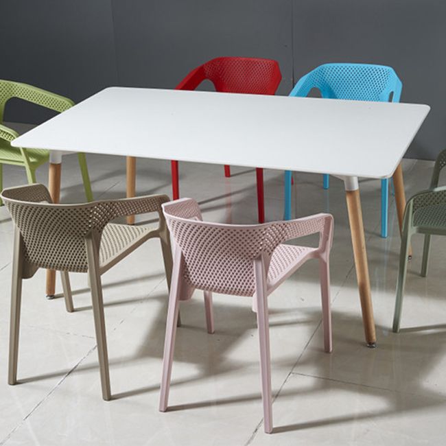 Contemporary Style Plastic Chairs Solid Back Arm Dining Kitchen Chair Set Clearhalo ' kitchen&dining_furn' 'Dining Chairs' 'Dining Tables & Seating' 'dining_chair' 'furn' 'furn_dining_chair' 'Furniture' 'furniture_dining_chair' 'Kitchen & Dining Furniture' 'kitchen' 1200x1200_5b6485c2-9bd0-4c4b-904e-0a8d8e2dd993