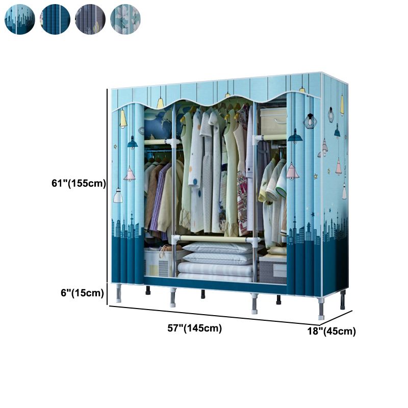 Modern Style Bedroom Wardrobe Armoire Metal Wardrobe Closet with Legs Clearhalo 'Armoires & Wardrobes' 'armoires_wardrobes' 'Bedroom Furniture' 'furn' 'furn_armoires_wardrobes' 'Furniture' 1200x1200_5b651c22-2beb-4f7d-9feb-e541f9898574