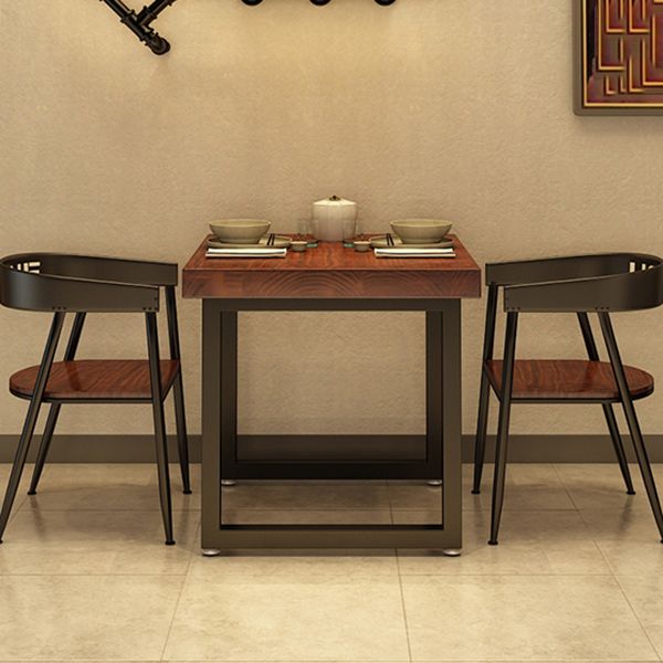 Industrial Wooden Dining Table Brown Square Table with Sled Base for Dinning Room Clearhalo ' dining_table' 'Dining Tables & Seating' 'Dining Tables' 'furn' 'furn_dining_table' 'Furniture' 'furniture_dining_table' 'Kitchen & Dining Furniture' 'kitchen&dining_furn' 'kitchen' 'kitchen_dining_table' 1200x1200_5b66448b-1a1a-4fe9-b735-7a7a40485f71