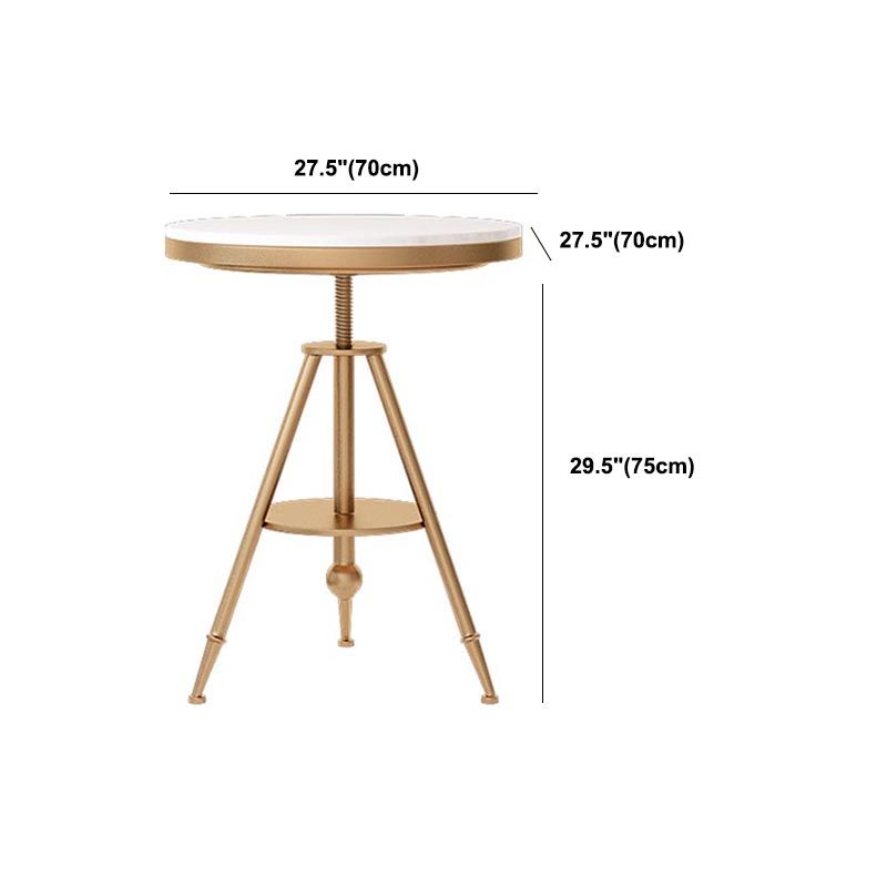 Tavolo da pranzo rotondo tradizionale tavolo in marmo con base in metallo oro