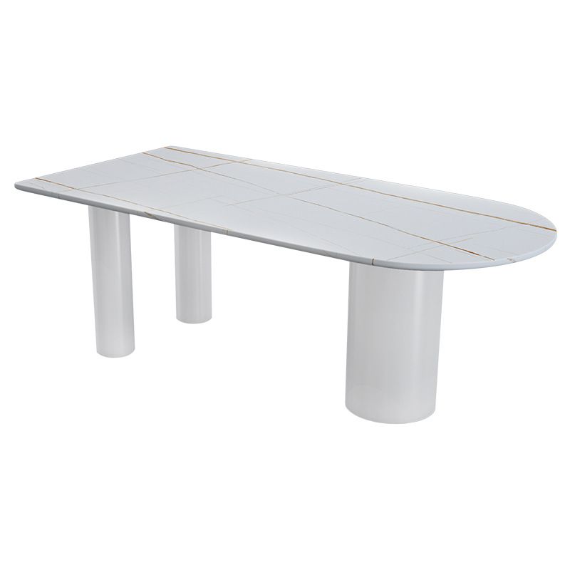 Modern Stone Top Table for Restaurant Oval Table with White Tripod Base Clearhalo 'Dining Tables & Seating' 'Dining Tables' 'dining_table' 'furn' 'furn_dining_table' 'Furniture' 'furniture_dining_table' 'Kitchen & Dining Furniture' 'kitchen' 'kitchen_dining_table' 1200x1200_5b670443-56ce-46ba-ae85-41dca85dbd80
