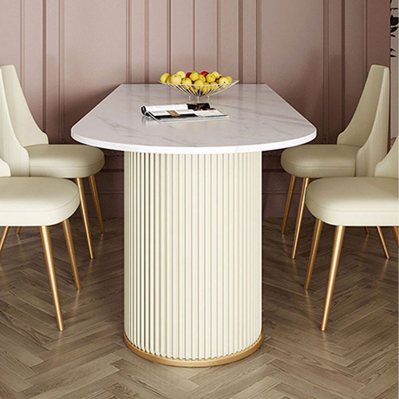 Modern Sintered Stone Dining Table Double Pedestal Table for Dining Room Clearhalo 'Dining Tables & Seating' 'Dining Tables' 'dining_table' 'furn' 'furn_dining_table' 'Furniture' 'Kitchen & Dining Furniture' 1200x1200_5b671c1d-5d60-4c83-ab10-39176c706c0b