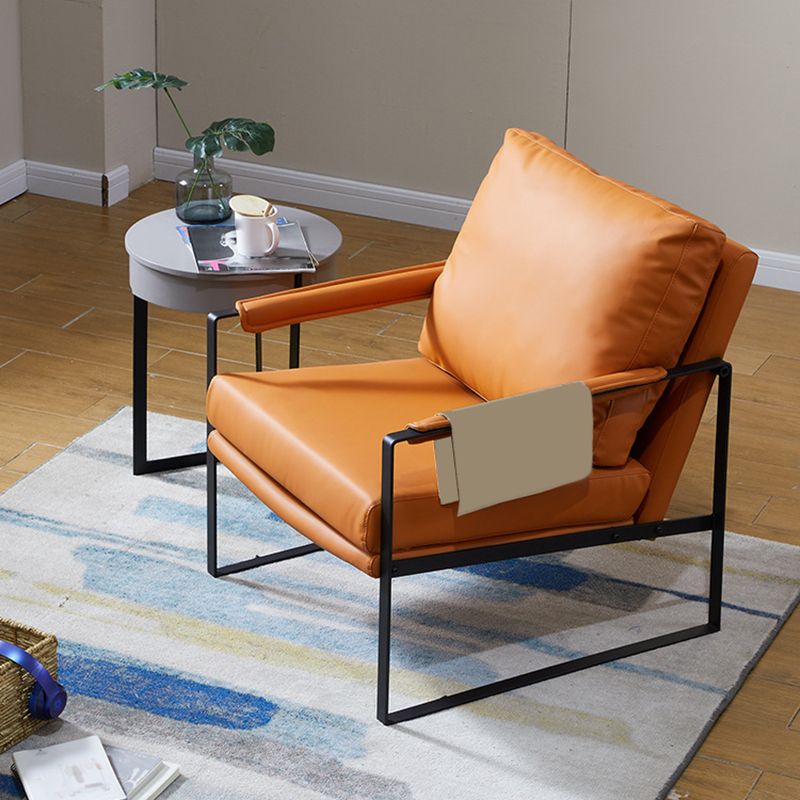 Arms Included Arm Chair Metal Frame Chair with Pillow Back for Living Room, 28.34" Wide Clearhalo 'Accent Chairs' 'accent_chairs' 'Chairs & Seating' 'furn' 'furn_accent_chairs' 'Furniture' 'Living Room Furniture' 1200x1200_5b674606-55c0-4fcc-9d19-8f2dc9b4a82c