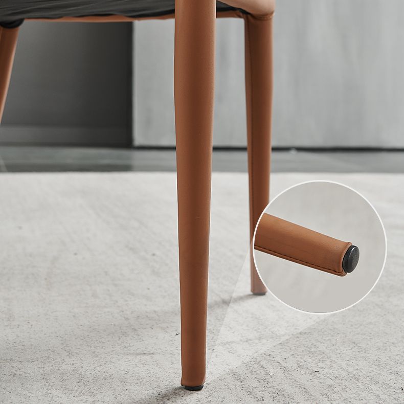 Modern PU Leather Dining Chair Armless Metal Dining Chair for Home Use (Set of 2) Clearhalo ' kitchen&dining_furn' 'Dining Chairs' 'Dining Tables & Seating' 'dining_chair' 'furn' 'furn_dining_chair' 'Furniture' 'furniture_dining_chair' 'Kitchen & Dining Furniture' 'kitchen' 1200x1200_5b67b267-d883-4a8e-9f86-66df83825e4f