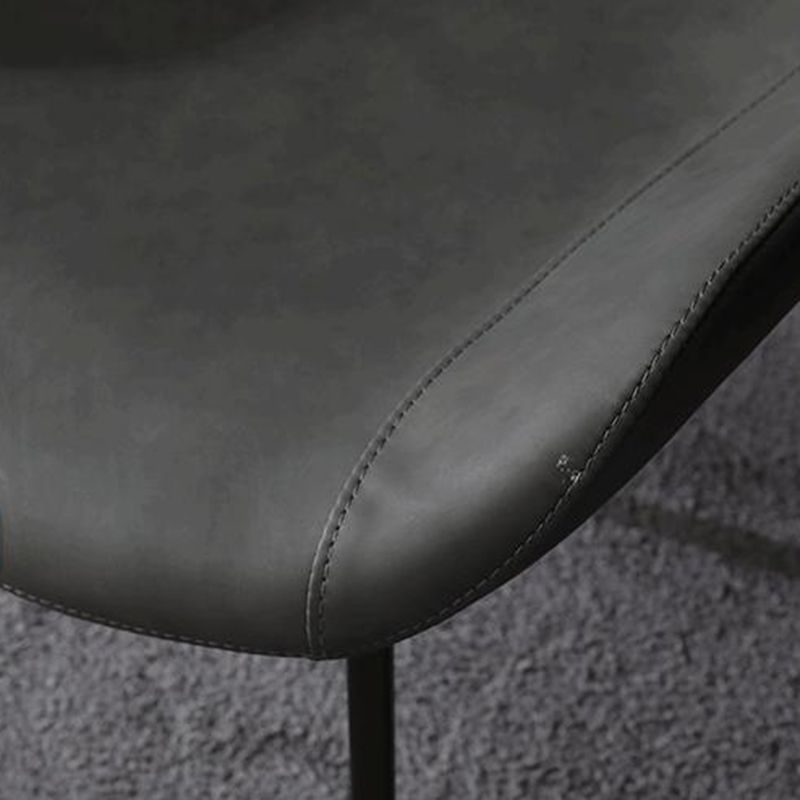 Modern Restaurant Leather Side Chair Solid Back Dining Chair with Black Legs Clearhalo ' kitchen&dining_furn' 'Dining Chairs' 'Dining Tables & Seating' 'dining_chair' 'furn' 'furn_dining_chair' 'Furniture' 'furniture_dining_chair' 'Kitchen & Dining Furniture' 'kitchen' 1200x1200_5b698307-512c-4f4e-8226-acdfec2ea4ea