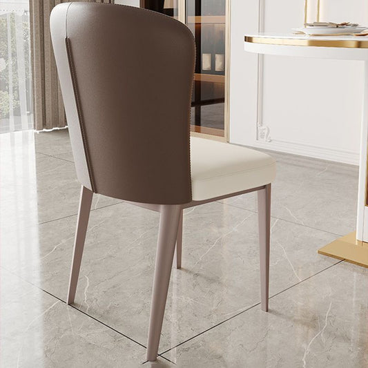 Kitchen Home Upholstered Dining Chair Leather Wingback Armless Chair