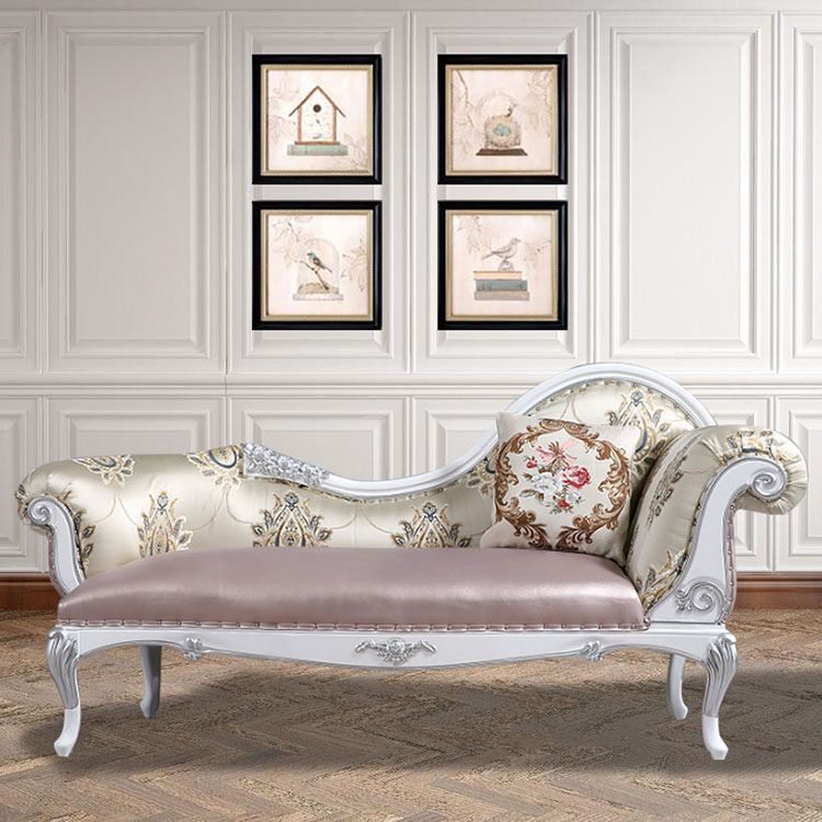 Modern Glam Upholstered Chaise Lounge Couch Rolled Arms Chaise Clearhalo 'Chairs & Seating' 'Chaise Lounge' 'chaise_lounge' 'furn' 'furn_chaise_lounge' 'Furniture' 'Living Room Furniture' 1200x1200_5b6b9a99-874f-4caf-8053-93236c74ad2a