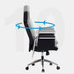 Fauteuil contemporain à hauteur de siège réglable, chaise de bureau en cuir noir