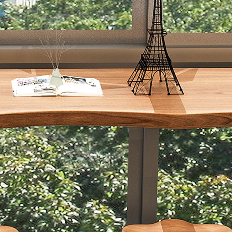 Mesa de barra de bar rectangular industrial Mesa de barra de bar de madera