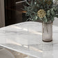 Luxury Sintered Stone Table Oval Pedestal White Tone Dining Table for Dining Room