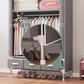 Contemporary Style Wardrobe Armoire Steel Frame Wardrobe Cabinet with Drawers