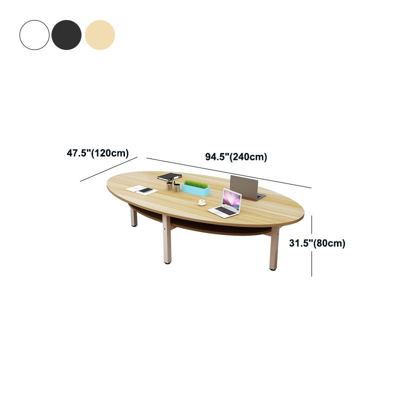Modern Home Oval Desk Artificial Wood Bedroom Writing Desk for Office Clearhalo 'furn' 'furn_office_desk' 'Furniture' 'Office Desks' 'Office Furniture' 'office_desk' 1200x1200_5b6cd9d3-e39a-44e7-bb37-e7d4eba4836e
