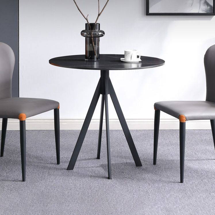 Round Sintered Stone Two-Color Dining Table Simplicity 4 Legs Table for Dining Room Clearhalo ' dining_table' 'Dining Tables & Seating' 'Dining Tables' 'furn' 'furn_dining_table' 'Furniture' 'furniture_dining_table' 'Kitchen & Dining Furniture' 'kitchen&dining_furn' 'kitchen' 'kitchen_dining_table' 1200x1200_5b6e7546-dafe-4dc1-9f38-cfa69374a8e8