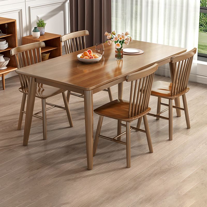 Modern Style Solid Wood Dining Set with Standard Height Table and 4 Legs Base for Home Use Clearhalo 'Dining Room Sets' 'Dining Tables & Seating' 'dining_room_set' 'furn' 'furn_dining_room_set' 'Furniture' 'furniture_dining_room_set' 'Kitchen & Dining Furniture' 'kitchen&dining_furn' 'kitchen' 1200x1200_5b6f6195-b00b-4189-a032-df8d275b803a