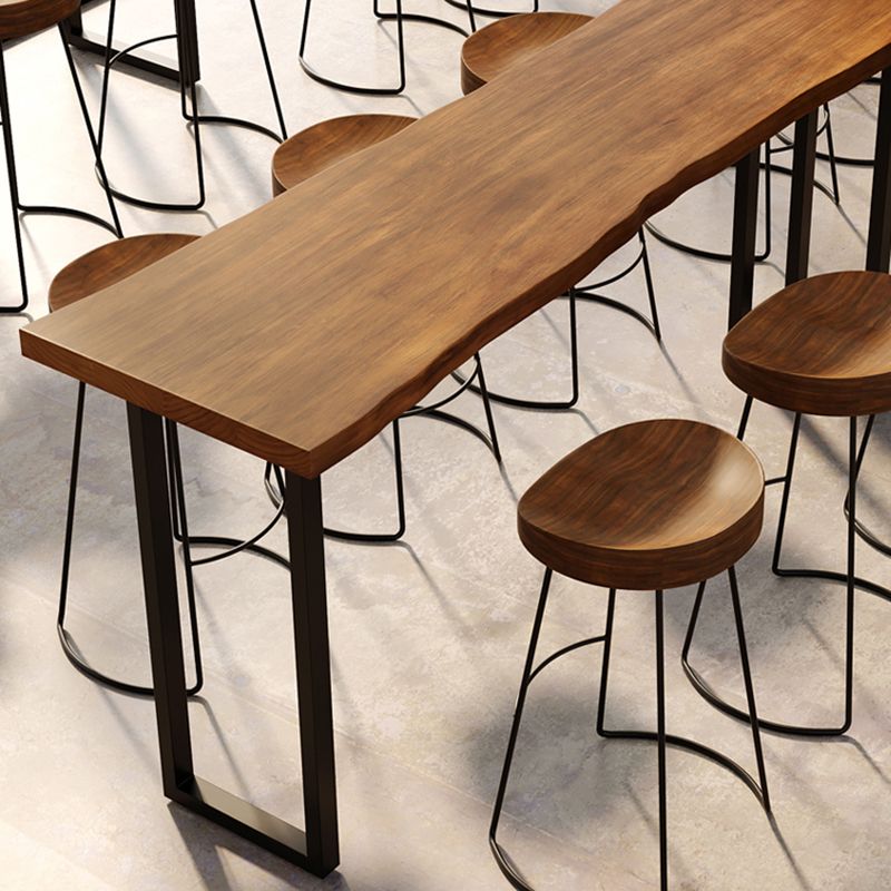 Juego de mesa de bar rectangular de madera maciza, mesa de mostrador de 1/4/7 piezas con taburetes altos