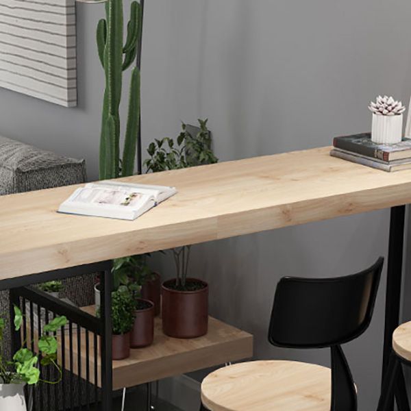 Industrial Rectangle Bistro Bar Desk Solid Wood Bistro Table for Indoor Clearhalo 'Bar Furniture' 'Bar Tables' 'bar_tables' 'furn' 'furn_bar_tables' 'Furniture' 'Kitchen & Dining Furniture' 1200x1200_5b7003a0-3a5b-4c49-a5d9-0f5711857843