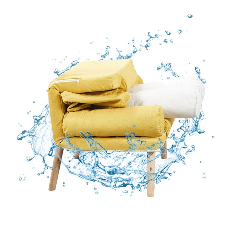 Fabric Convertible Chair Modern Biscuit Back Chair for Bedroom