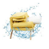 Fabric Convertible Chair Modern Biscuit Back Chair for Bedroom