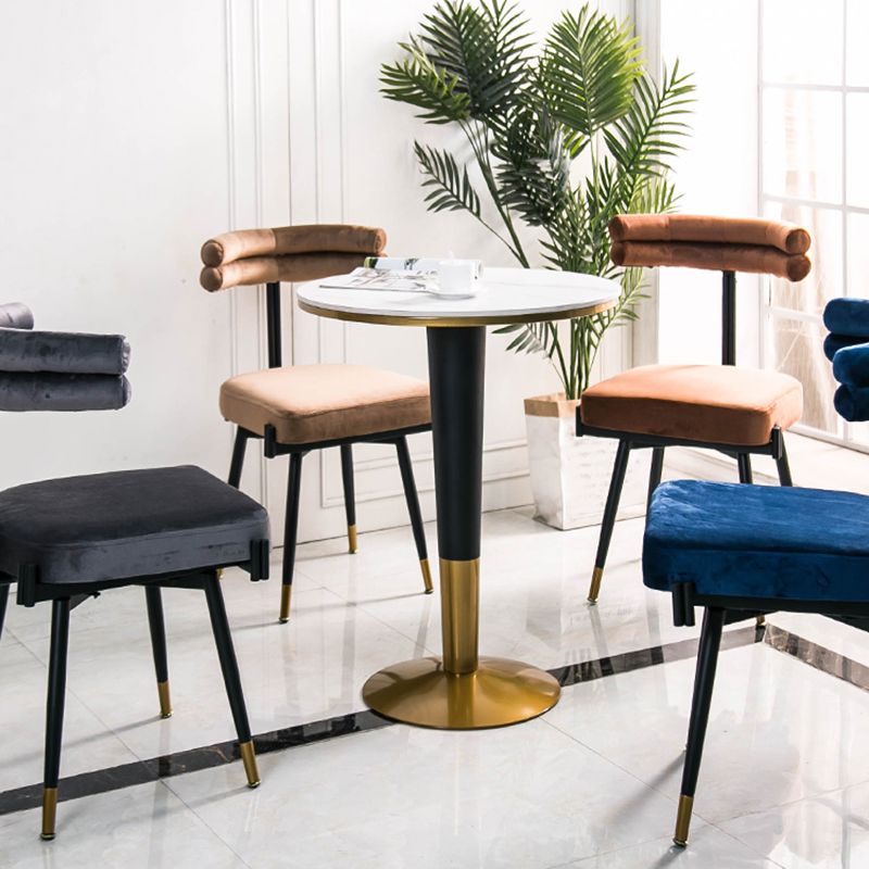 Glam Style Armless Dining Chairs Fabric Home Dining Side Chair