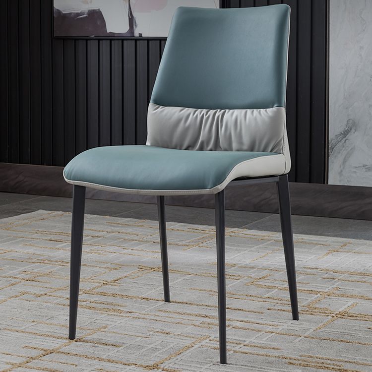 Industrial Metal Dining Room Chairs Armless Faux Leather Chair for Home Use (Set of 2) Clearhalo ' kitchen&dining_furn' 'Dining Chairs' 'Dining Tables & Seating' 'dining_chair' 'furn' 'furn_dining_chair' 'Furniture' 'furniture_dining_chair' 'Kitchen & Dining Furniture' 'kitchen' 1200x1200_5b72c813-e3ae-4ed5-bb9a-97635549a25e