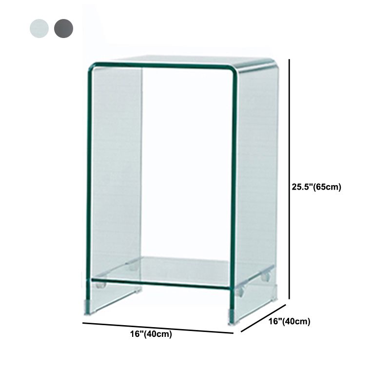 Mesa de trineo de la mesa cuadrada de vidrio contemporánea con estante