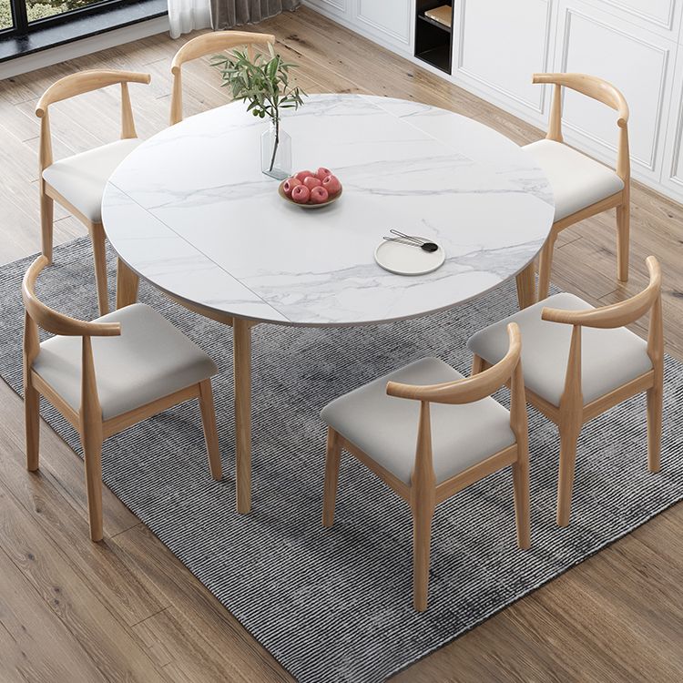 Traditional Sintered Stone Top Dining Set with 4 Brown Solid Wood Legs for Dining Furniture Clearhalo 'Dining Room Sets' 'Dining Tables & Seating' 'dining_room_set' 'furn' 'furn_dining_room_set' 'Furniture' 'furniture_dining_room_set' 'Kitchen & Dining Furniture' 'kitchen&dining_furn' 'kitchen' 1200x1200_5b733bfa-be01-4724-9801-b5089af27c88