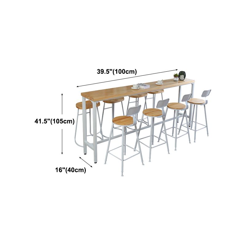 Wood Pub Table Natural Modern Footrest Trestle Pub Height Dining Table (only table) Clearhalo 'Bar Furniture' 'Bar Tables' 'bar_tables' 'Furniture' 'furniture_bar_tables' 'Kitchen & Dining Furniture' 'kitchen&dining_furn' 'kitchen' 1200x1200_5b7377e9-e1e8-485c-8462-7940c7dcd449