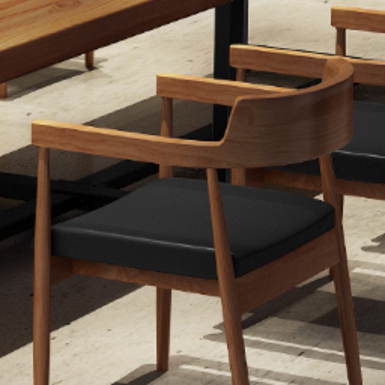 Chaises de salle à manger de cuisine contemporaine chaises en cuir avec base en bois