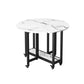 Mesa de comedor plegable Mesa de comedor de mármol sintético con marco negro
