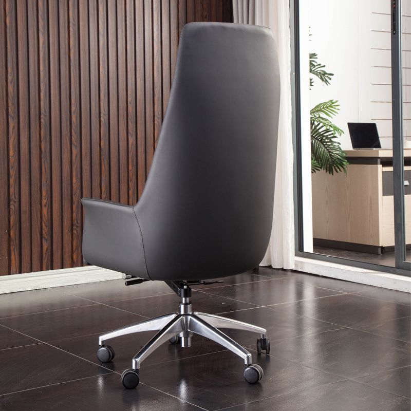 Padded Arms Contemporary Managers Chair Gray Leather Swivel Chair Clearhalo 'furn' 'furn_office_chair' 'Furniture' 'Office Chairs' 'Office Furniture' 'office_chair' 1200x1200_5b7513d1-5738-4777-bc1f-787c717a2cd3