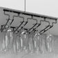 Contemporary Metal Wine Glass Rack Hanging Glass & Stemware Holder in Black