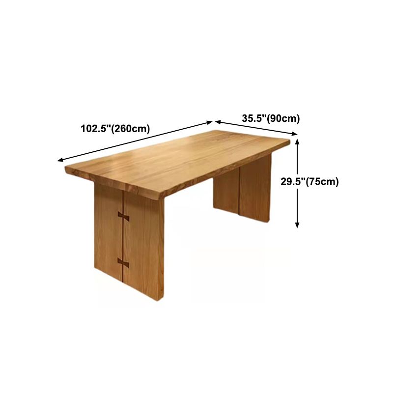 Modern Ash Wood Table for Restaurant Rectangle Kitchen Table with Double Pedestal Clearhalo 'Dining Tables & Seating' 'Dining Tables' 'dining_table' 'furn' 'furn_dining_table' 'Furniture' 'furniture_dining_table' 'Kitchen & Dining Furniture' 'kitchen' 'kitchen_dining_table' 1200x1200_5b77899b-3008-4853-8847-5eb3a3edaa41
