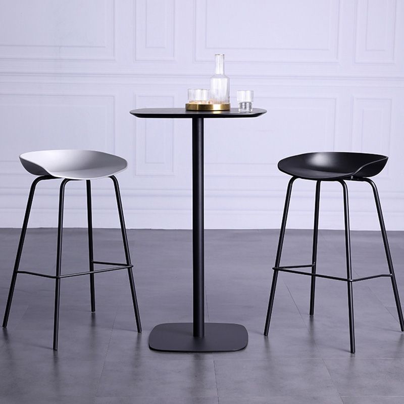 Contemporary Armless Low Backrest Counter Stool Iron Bar Stool with Footrest Clearhalo 'Bar Furniture' 'Bar Stools' 'bar_stools' 'furn' 'furn_bar_stools' 'Furniture' 'Kitchen & Dining Furniture' 1200x1200_5b77abf6-8111-4842-b510-2692fedb78de