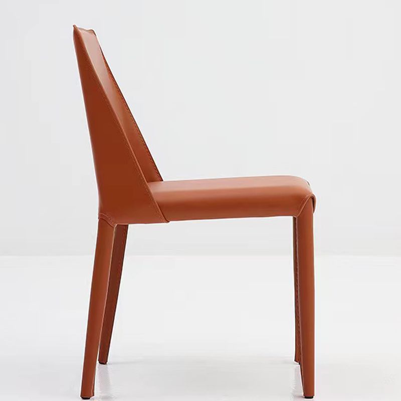 Contemporary Armless Home Side Chair Faux Leather Low Back Dining Chair