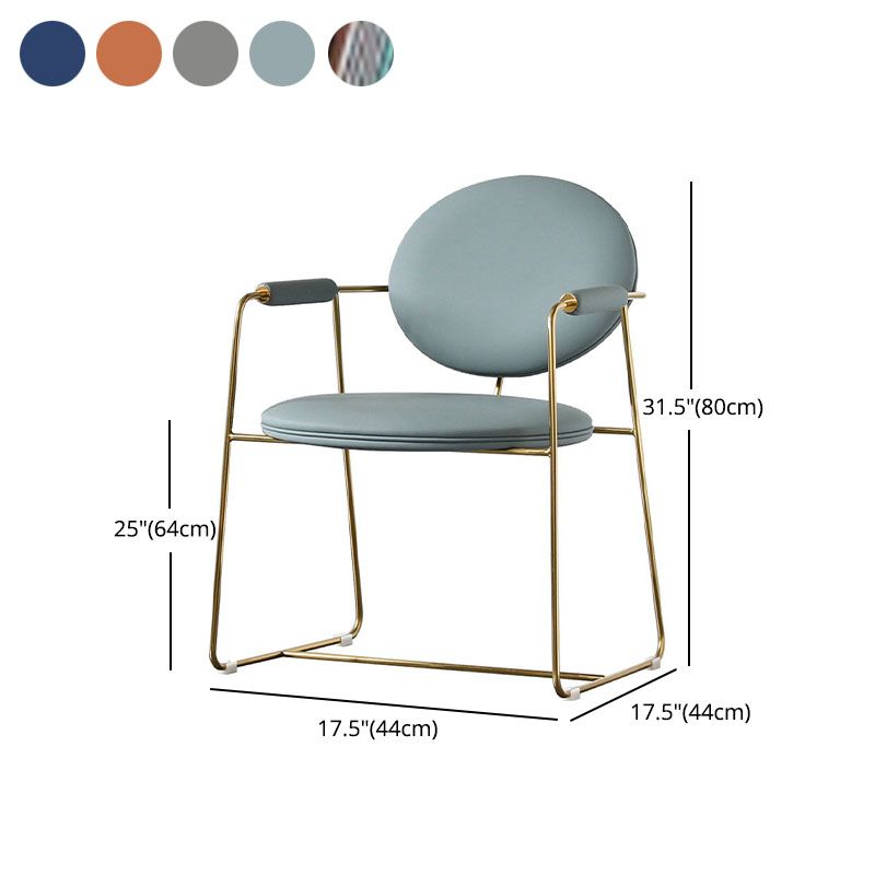 Scandinavian Arm PU Leather Dining Chairs Open Back Side Chair Clearhalo 'Dining Chairs' 'Dining Tables & Seating' 'dining_chair' 'furn' 'furn_dining_chair' 'Furniture' 'furniture_dining_chair' 'Kitchen & Dining Furniture' 1200x1200_5b795293-06f5-4a7e-aff0-a8ef955fee24