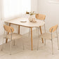 Modern 4 Legs Dining Table Sintered Stone Table with Wood Legs for Home