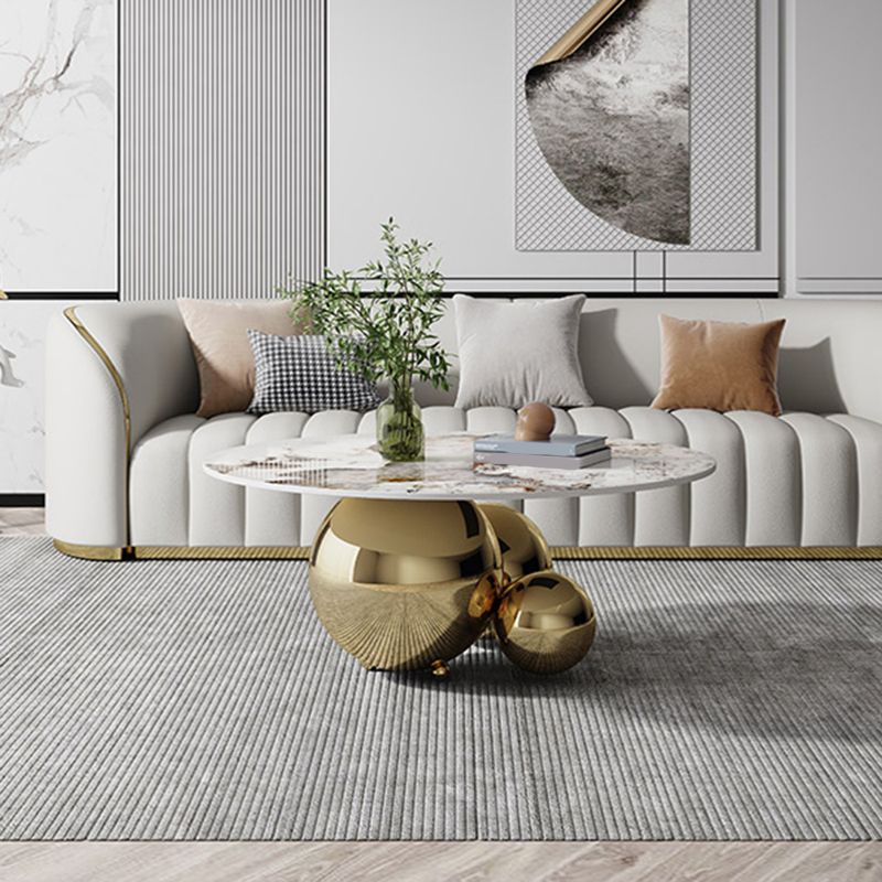 グラムスタイル高さ16.92インチ抽象カクテルテーブルラウンドスレートコーヒーテーブル